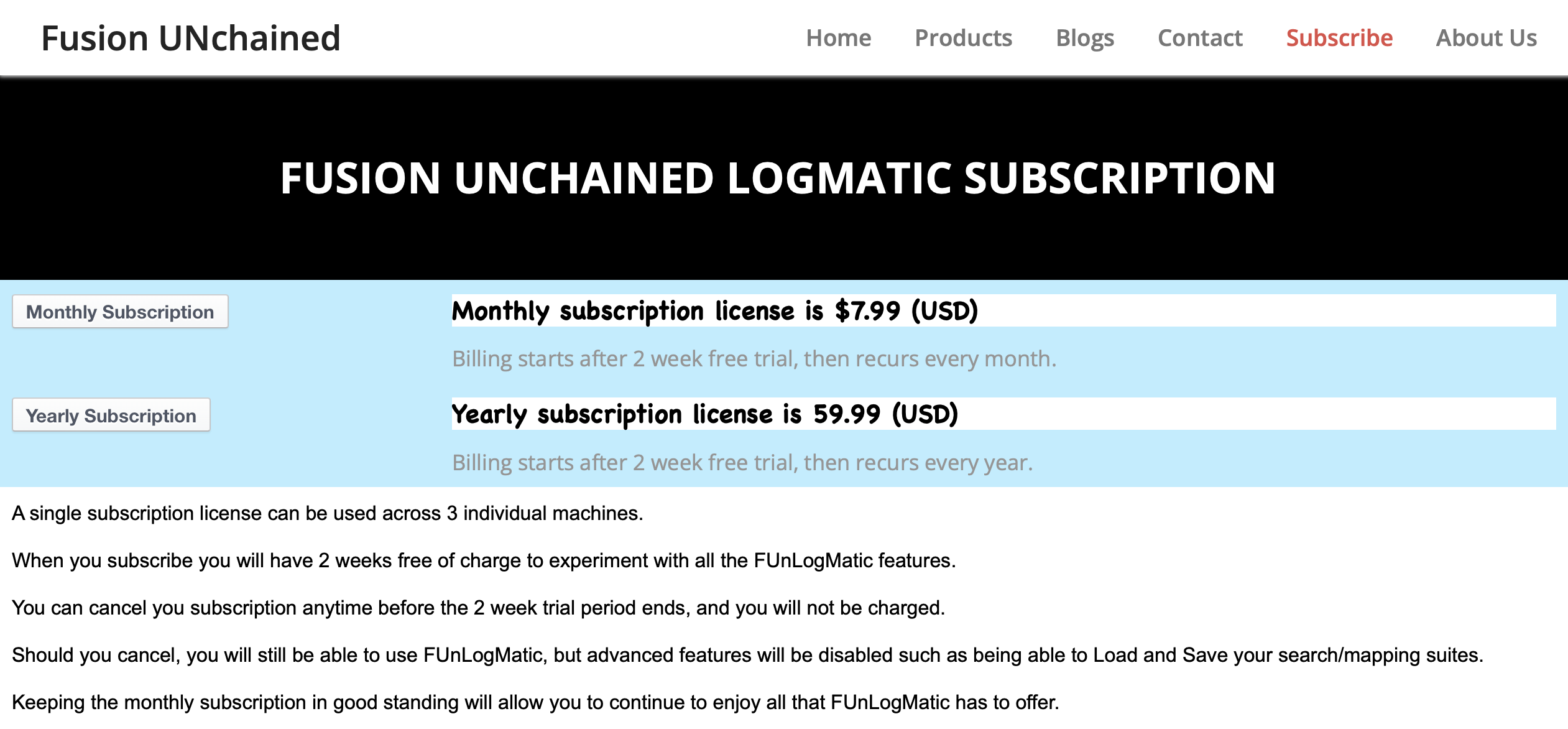 Subscription Options